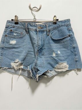 RSQ Mid Rise Vintage Distressed Cutoff Denim Shorts Size 27 Light Wash